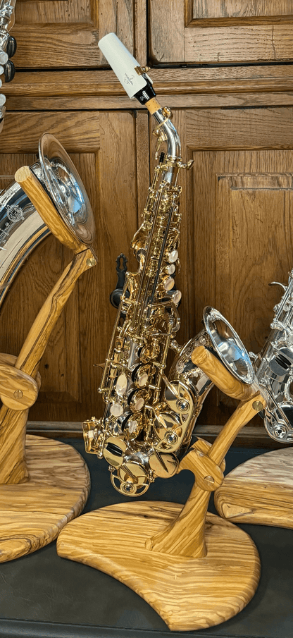 Solid Wood Sax Stand - Wood & Winds