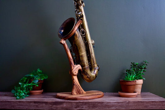 zebrawood tenor sax stand