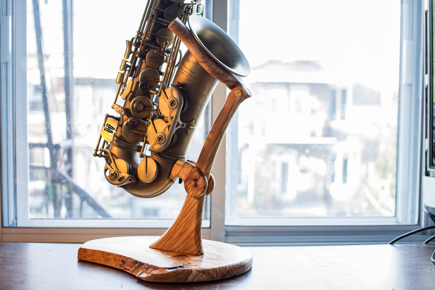 Solid Wood Sax Stand