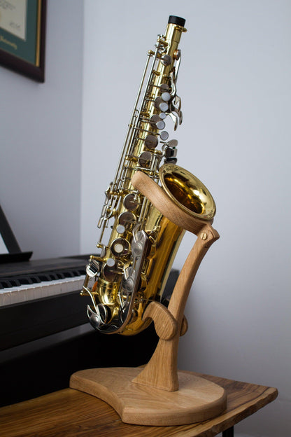 Solid Wood Sax Stand - Wood & Winds